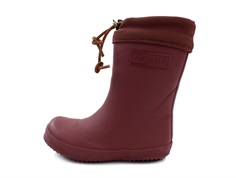 Bisgaard winter rubber boot bordeaux solid with wool lining